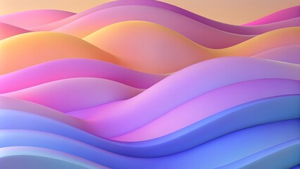 Abstract Soft pastel waves in shades of pink, purple, and blue creating a dreamy and fluid abstract background
