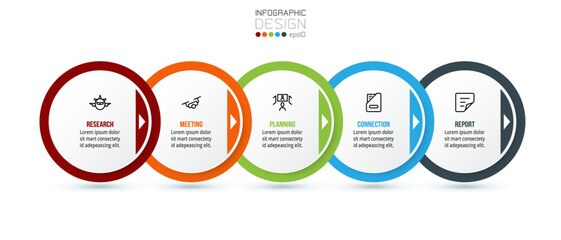 Timeline chart business infographic template.
