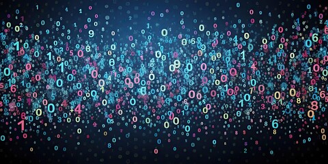 Abstract mathematical pattern with random scattered decimal numbers on dark background, math, abstract, random, scattered