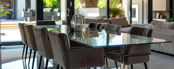 Modern Glass Table Interior Design Photo