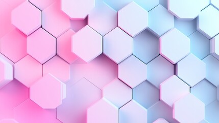 A gentle gradient of pastel hexagons, smooth and calming. The pattern creates a serene atmosphere, perfect for relaxing visuals.