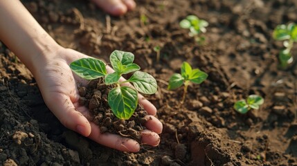Hand Holding A Sapling