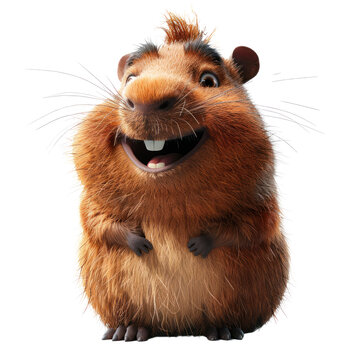 recommend clip art: 3d illustration of marmot character isolated on a transparent background for web, banner, wallpaper