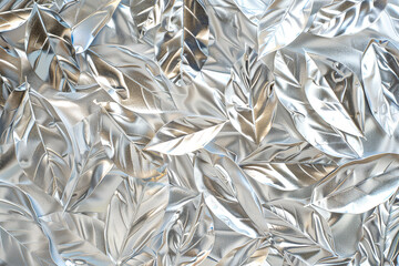 Generative ai on theme of beautiful texture metal creasy foil, design natural abstract background
