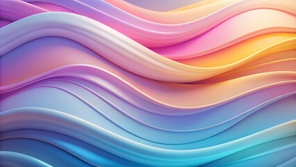 A fluid background of 3D wave shapes, arranged in overlapping layers with gentle curves and transitioning colors