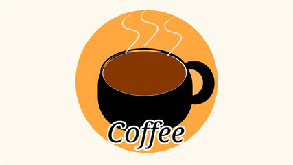 Hot coffee black cup vector desige.
