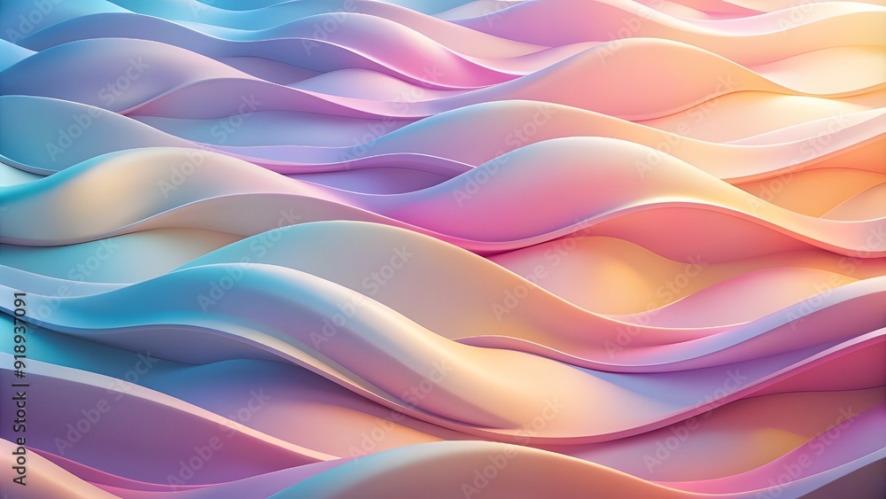Poster a fluid background of 3d wave shapes, arranged in overlapping layers with gentle curves and transiti