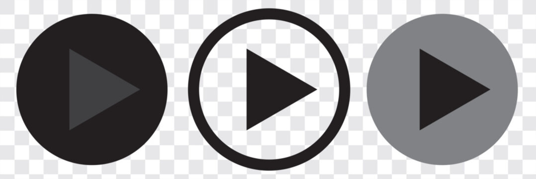 black and white & coloring button music button set. Play button icon set. Start symbol vector illustration isolated.  EPS 10.