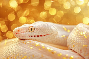 Fototapeta premium Beautiful greeting card with holiday composition for happy and joy celebrate New Year