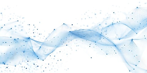 Array of particles flowing, dynamic sound wave. 3d vector illustration. mesh round dots, beautiful relaxing