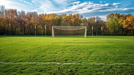 Obraz premium Soccer Field in Autumn