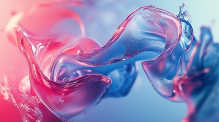 Abstract Liquid Swirls in Pink and Blue Hues