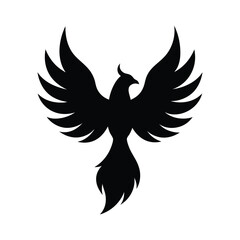 silhouette eagle with fire wings