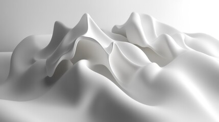 Obraz premium Abstract White Form with Curving Shapes and Smooth Surface