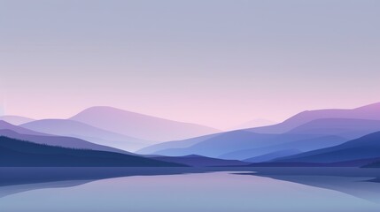 Obraz premium Serene Mountain Lake at Dusk