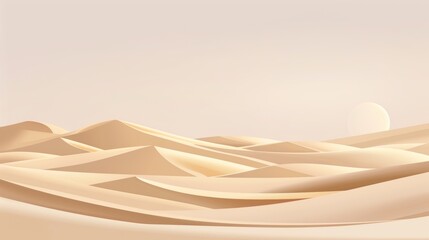 A Minimalist Illustration of a Desert Landscape