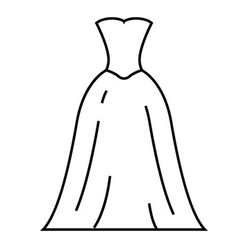 recommend clip art: basque wedding dress line icon vector. basque wedding dress sign. isolated contour symbol black illustration