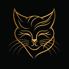 Abstract Cat Icon Graphic Flat Vector Art Design Illustration.