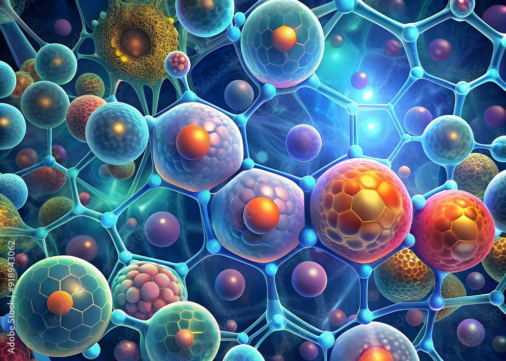 Poster exploring molecular structures interaction dynamic quantum chemistry phenomena visual representation