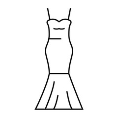 mermaid wedding dress line icon vector. mermaid wedding dress sign. isolated contour symbol black illustration