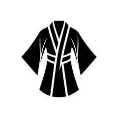 Kimono shirt logo design silhouette vector illustration on a white background