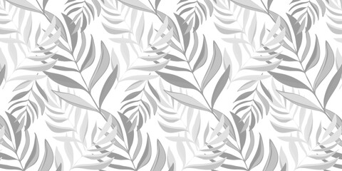 Seamless pattern, leaves, abstract flowers, ornament, texture, contours