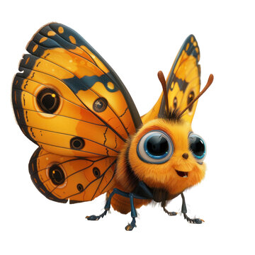 recommend clip art: Cute butterfly character isolated on a transparent background for web, banner, wallpaper