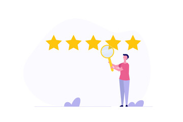 Search by rating, Seo analysis, optimizes site concept. Vectro illustration.