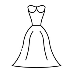 natural bride dress line icon vector. natural bride dress sign. isolated contour symbol black illustration
