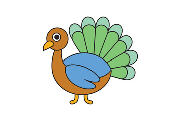 Turkey Mascot Logo Vector - Black Silhouette, Abstract & Geometric Art, Kawaii Cartoon, Full Body & Face Clipart