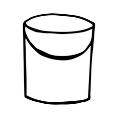 bucket hand drawn in doodle style. minimalistic simple illustration.