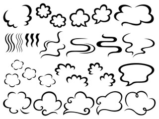 湯気のエフェクトと吹き出しのセット