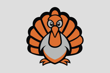 Turkey Mascot Logo Vector - Black Silhouette, Abstract & Geometric Art, Kawaii Cartoon, Full Body & Face Clipart