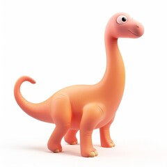 Fototapeta premium Funny dinosaur character in 3D style on a white background. 