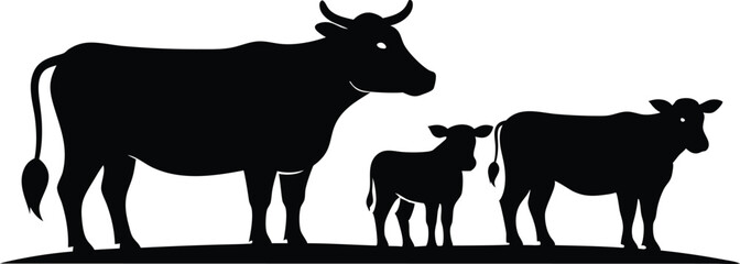 silhouette of a cow
