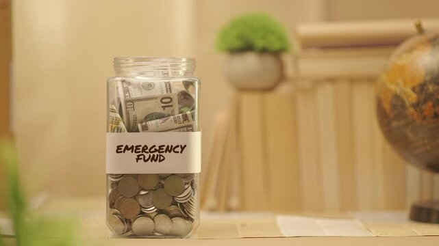 PERSON SAVING MONEY FOR EMERGENCY FUND