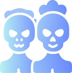 Fototapeta premium women with sugar skull makeup at dia de los muertos procession, icon colored shapes gradient