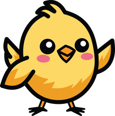 Cute Chick Cartoon Mascot Illustration
