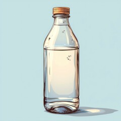 Hand Drawn Glass Bottle with Lid