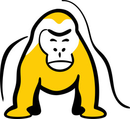 Obraz premium gorilla, icon doodle fill