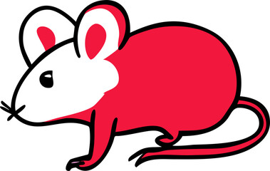 cute rat, icon doodle fill