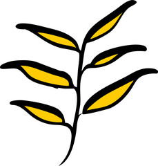 Fototapeta premium fern, icon doodle fill