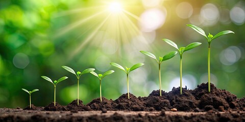 A chart showing the growth and success of seedlings over time , growth, success, achievements, progress, development, charts