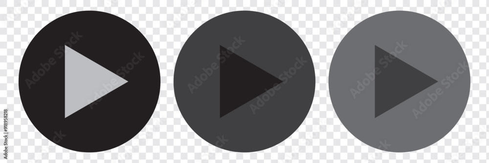 Poster play button icon circle | start buttons illustration | video audio player navigate symbol . play ico