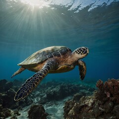 Fototapeta premium Green sea turtle