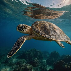 Obraz premium Green sea turtle