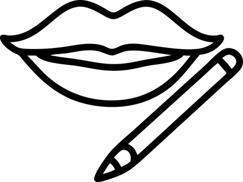 recommend clip art: glow radiant lip pencil, make for amazon coloring book page, icon outline