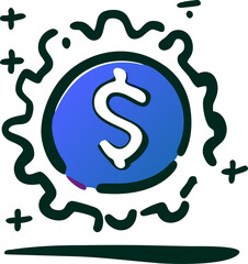 Naklejka premium the optimal price, icon doodle offset fill