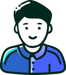 Fototapeta premium the icon is a person, icon doodle offset fill