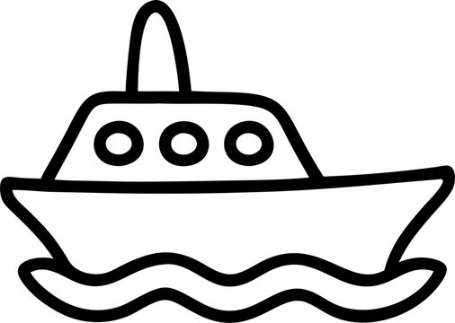 recommend clip art: logistics maritime marin supply boat cargo container boat, icon outline